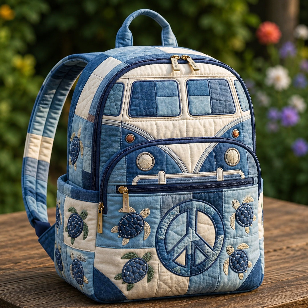 Boho Plecak - Denim & Żółw Design