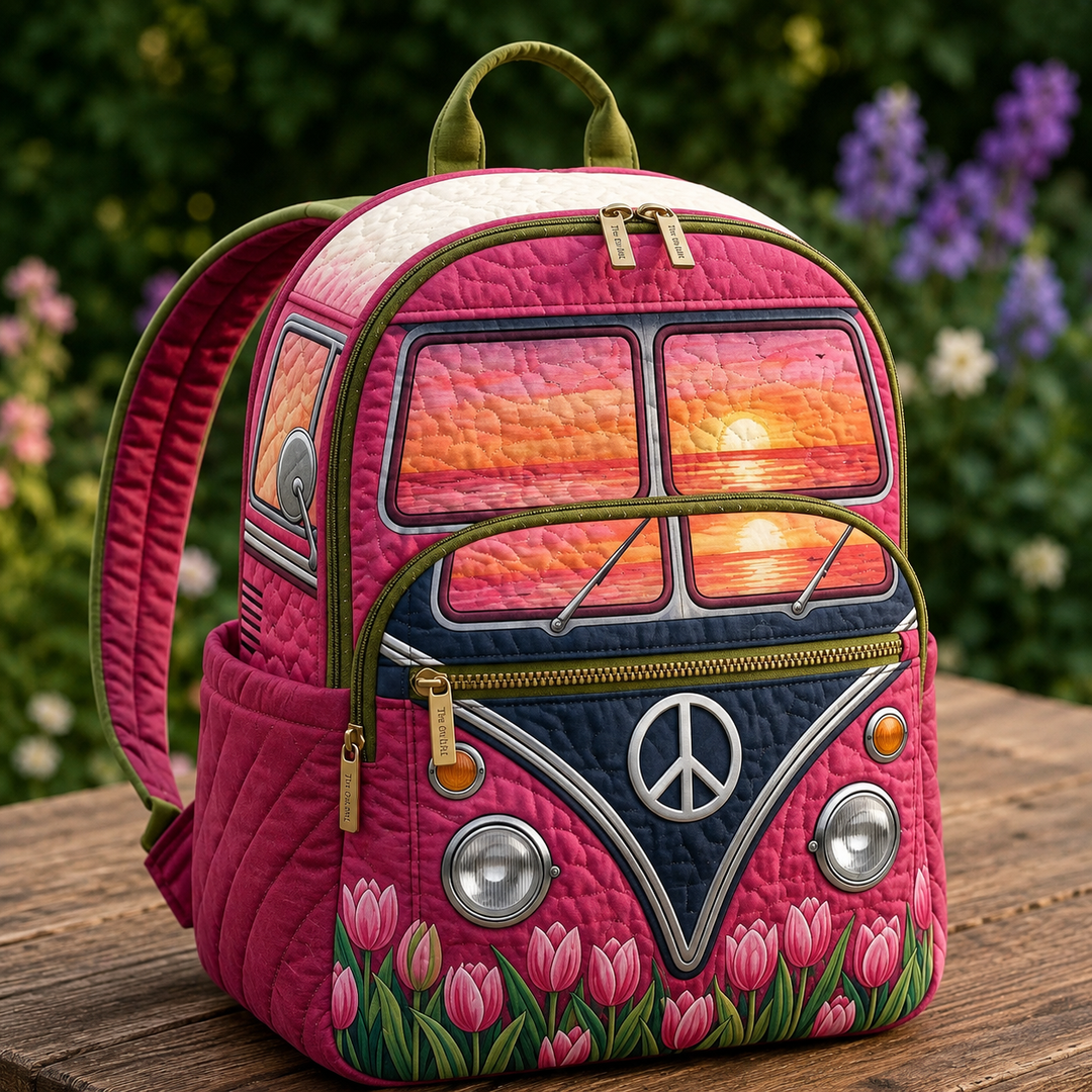 Boho Plecak - Zachód Słońca i Tulipany