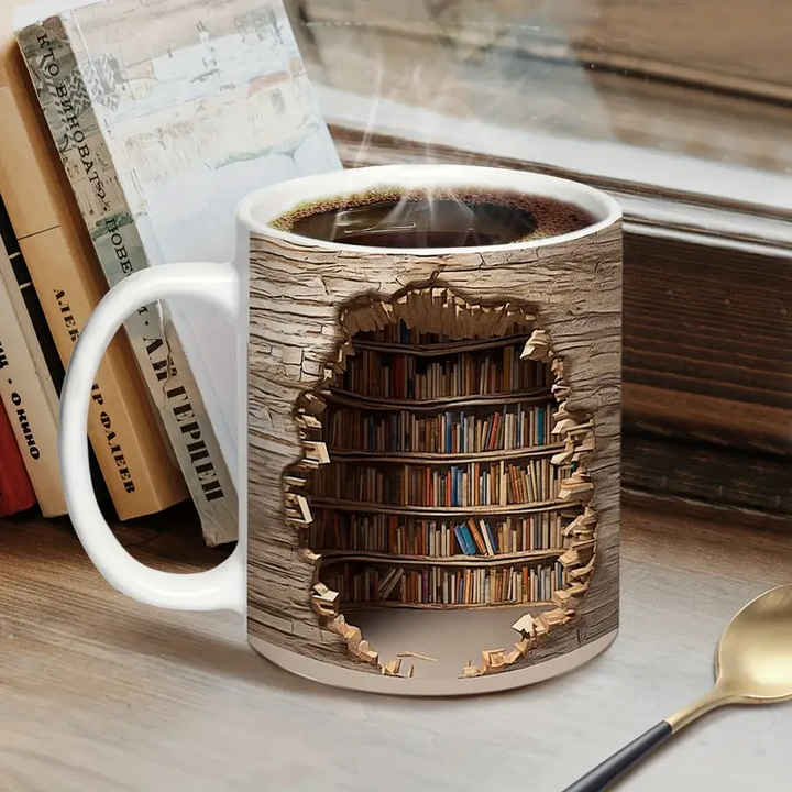 Zachwycający Kubek Z Biblioteką Aktywowaną Ciepłem
