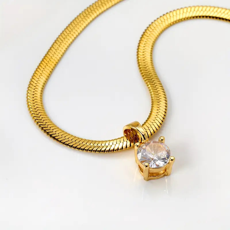 Elegancki wisiorek z diamentami | Złoto