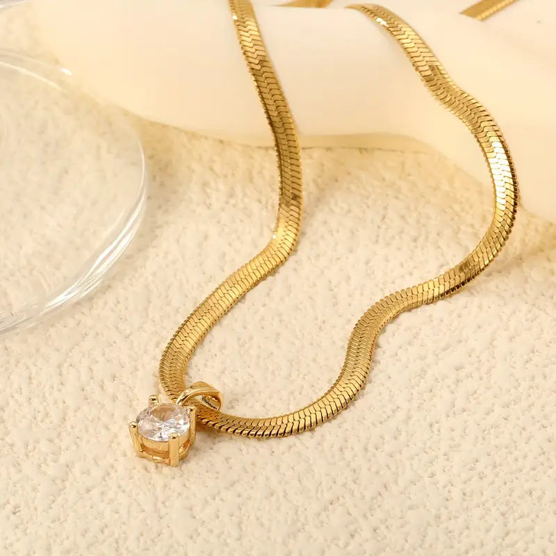 Elegancki wisiorek z diamentami | Złoto