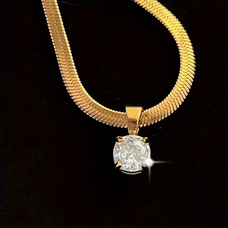 Elegancki wisiorek z diamentami | Złoto