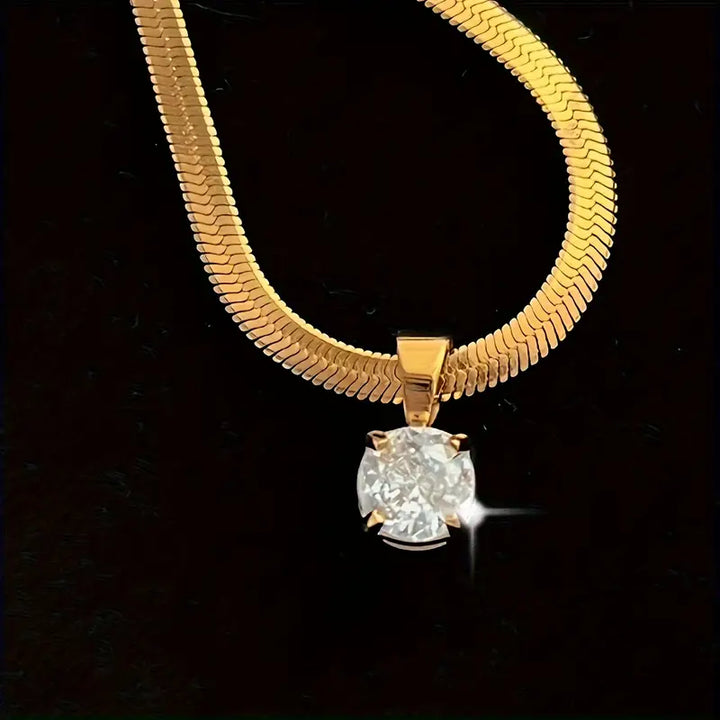 Elegancki wisiorek z diamentami | Złoto
