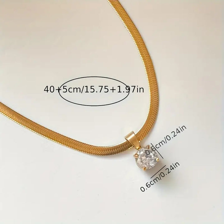 Elegancki wisiorek z diamentami | Złoto