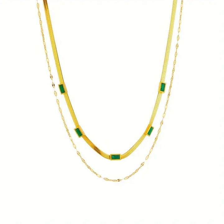 Kolier retro na podwójnej warstwie Sorella | Złoto