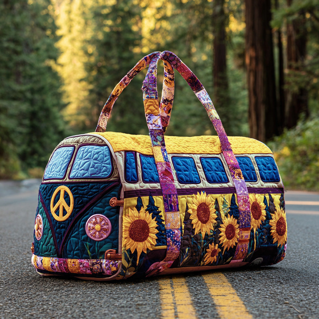 Podróżna torba z wyściółką - Kolorowy hippie bus