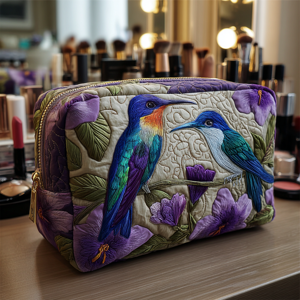 Roosmarijn - Wyściełana kosmetyczka Eleganckie Kolibry