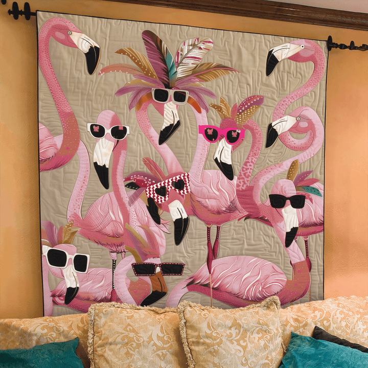 Carlijn - Pikowana kołdra Tropikalny Flamingo Przyjemność