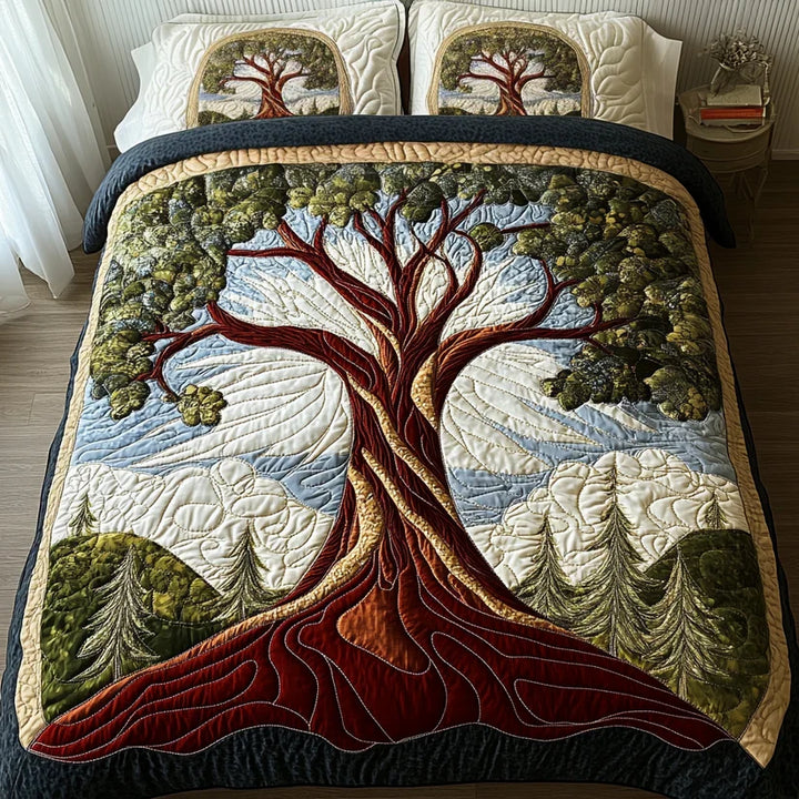 Zestaw pościeli z pikowanym pokrowcem - Drzewo Życia