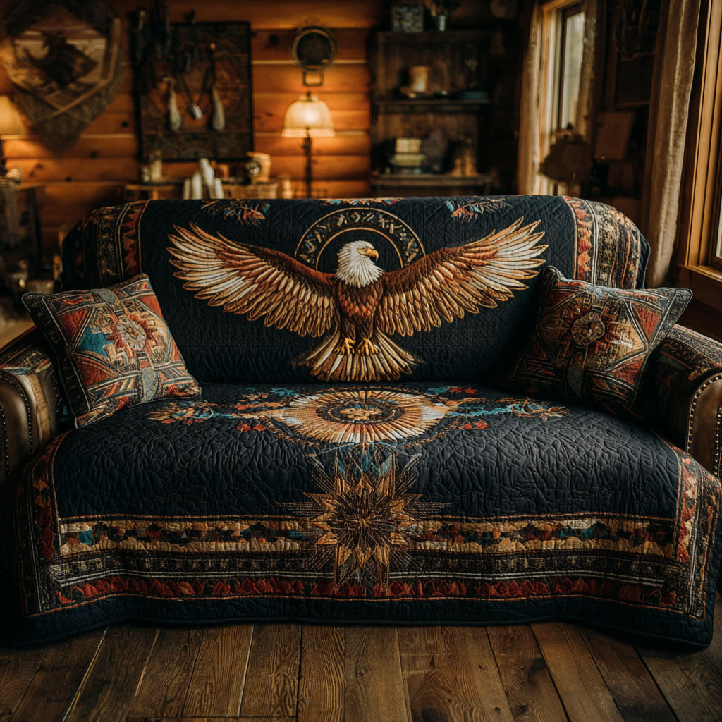 Bo - Pikowana pokrowiec na sofę Orzeł w Locie