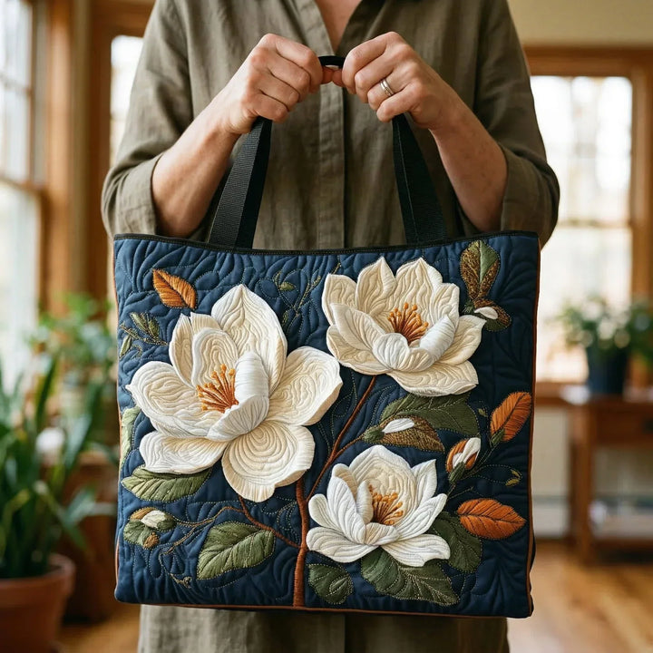 Ręcznie szyty torba tote - Delikatna Magnolia